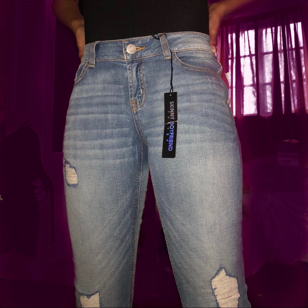 Charlotte Russe Denim Slightly Distressed Jeans
